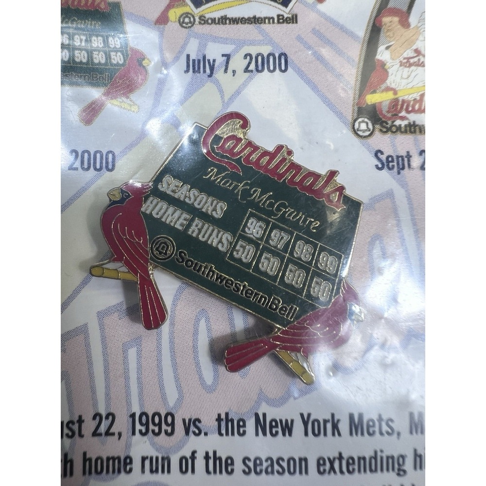 Vintage 2000 Mark McGwire 50 Home Run Scoreboard St Louis Cardinals Hat Pin - Picture 1 of 3